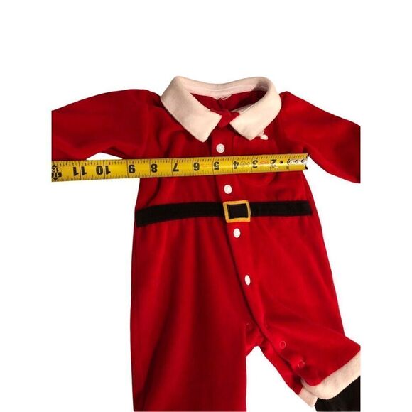 Baby Santa Suit Christmas Unisex Footed Long Sleeve One Piece - Picture 4 of 8